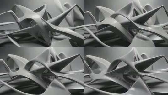 3D渲染抽象几何物体高清在线视频素材下载