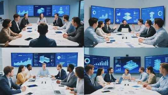 办公室团队会议讨论场景高清在线视频素材下载