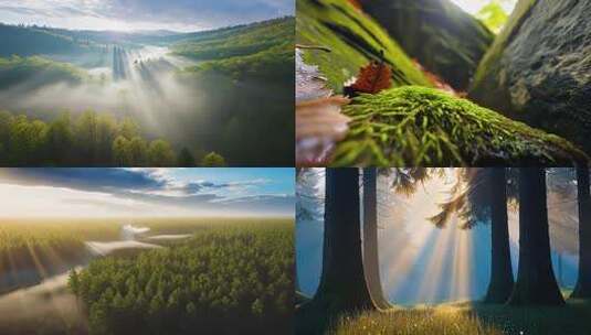 原始森林，森林航拍高清在线视频素材下载