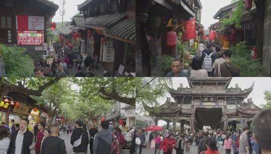 古街古镇繁华街景旅游高清在线视频素材下载