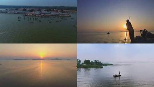 实拍两人捕鱼素材高清在线视频素材下载