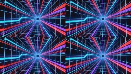 科技线条穿梭网格4K高清在线视频素材下载