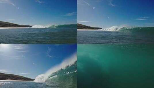 海浪在冲击海洋高清在线视频素材下载