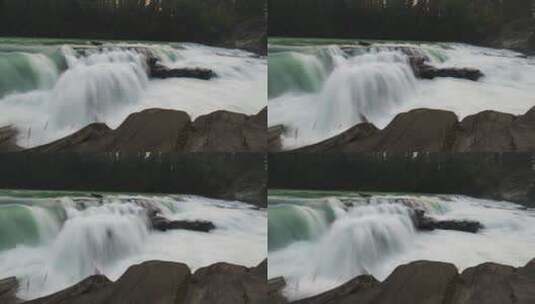 瀑布冲击岩石的延时拍摄高清在线视频素材下载