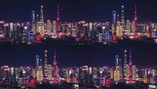 上海天际线环绕全景延时航拍高清在线视频素材下载