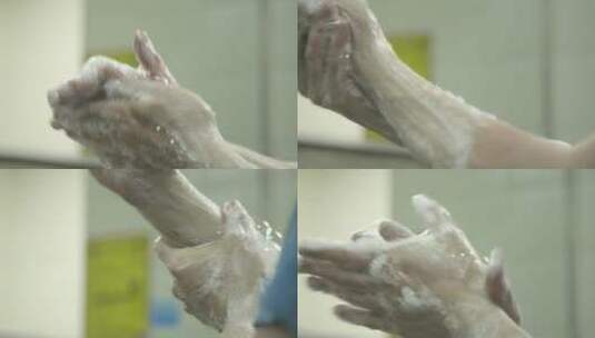 医生细致的消毒洗手高清在线视频素材下载