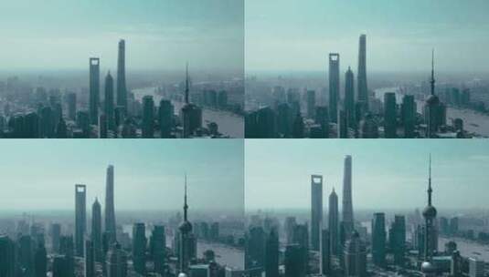 上海天际线航拍风光高清在线视频素材下载