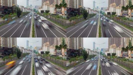 中国深圳街道交通延时拍摄高清在线视频素材下载