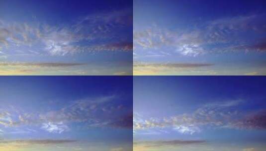 早晨的云彩衬托着蓝天高清在线视频素材下载
