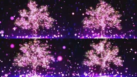 唯美梦幻背景粉色粒子树高清在线视频素材下载