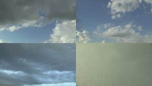 延时拍摄蓝天上弥散的白云高清在线视频素材下载