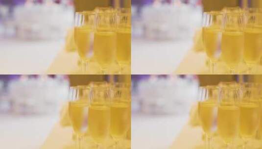 在接待处的香槟美酒高清在线视频素材下载