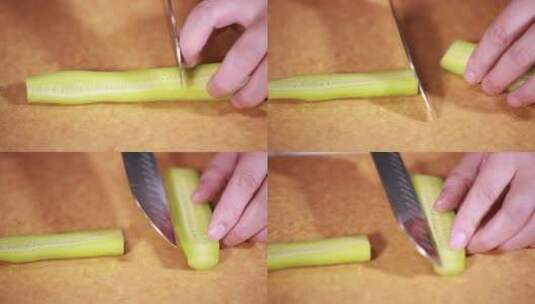 黄瓜削皮去黄瓜瓤高清在线视频素材下载
