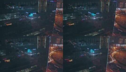临沂万阅城夜景城市航拍高清在线视频素材下载