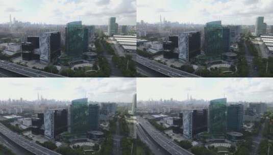 上海浦东新区高楼大厦4K航拍高清在线视频素材下载