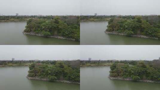 广东东江江岸湿地航拍高清在线视频素材下载