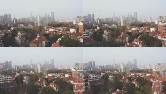 上海法租界老洋房街景航拍高清在线视频素材下载