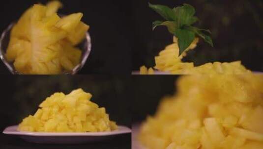 【镜头合集】切好的菠萝果肉 (2)高清在线视频素材下载