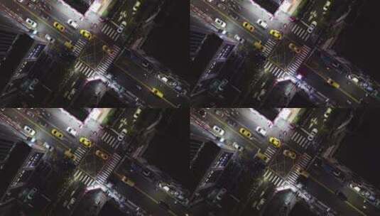 无人机 航拍 城市 十字路口高清在线视频素材下载