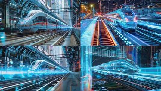 智慧科技高铁企业片头轻轨动车列车铁路火车高清在线视频素材下载