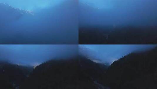 穿越山间河谷云雾高清在线视频素材下载