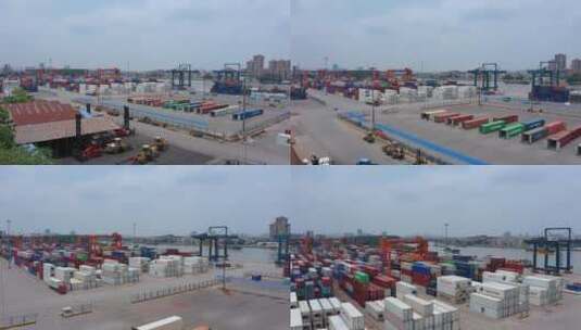 佛山国际货柜码头高清在线视频素材下载