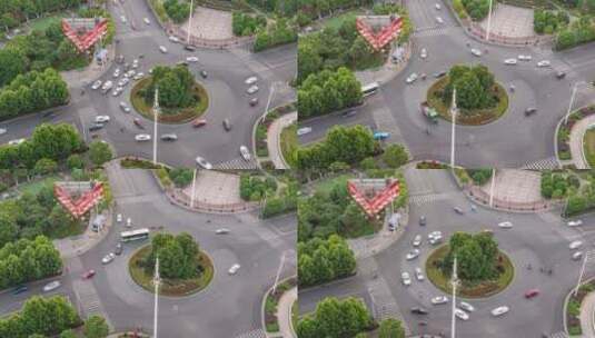 衡阳西二环十字路口4k航拍延时摄影高清在线视频素材下载