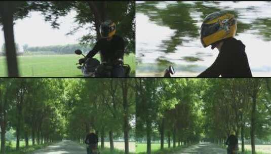摩托乡间骑行高清在线视频素材下载