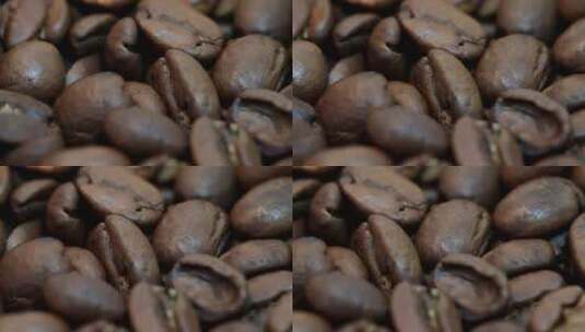 新鲜烘焙的咖啡豆高清在线视频素材下载