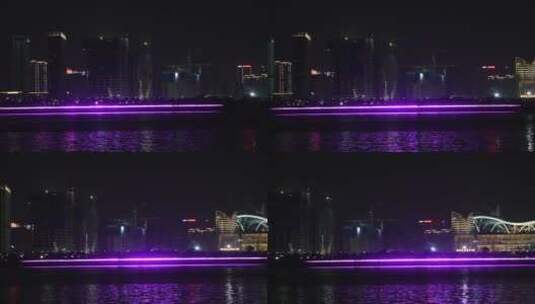 浙江杭州钱江新城城市阳台夜景高清在线视频素材下载