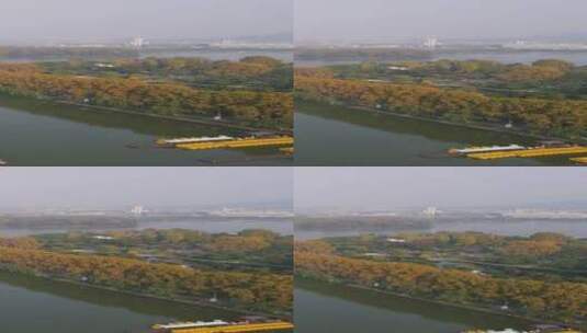 旅游景区南京玄武湖竖屏航拍高清在线视频素材下载