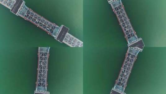 航拍俯拍天津海门大桥高清在线视频素材下载