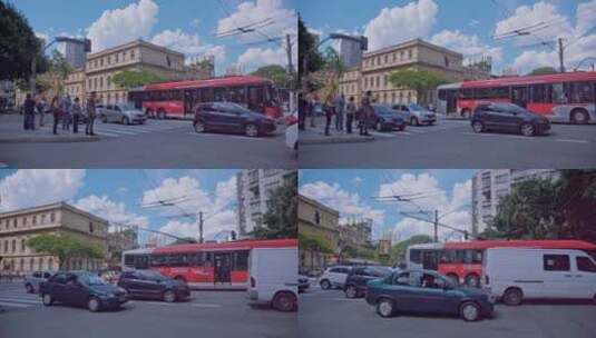 巴西圣保罗城市街头人文视频高清在线视频素材下载