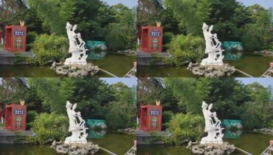 游乐园人物雕像高清在线视频素材下载