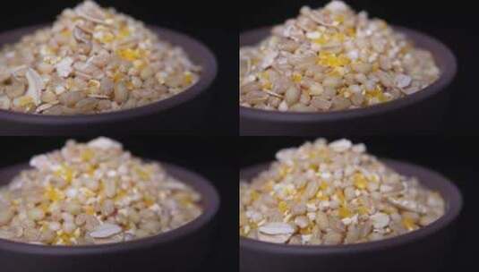 小米棒茬地瓜粥营养粥粗粮粥杂粮粥食材高清在线视频素材下载