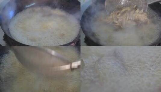 热油炸鱼煎鱼过油美食烹饪制作高清在线视频素材下载