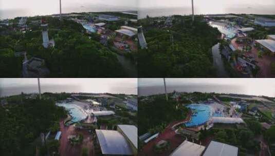 珠海海泉湾旅游度假区游乐园水城高清在线视频素材下载