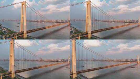 航拍武汉杨泗港长江大桥江景高清在线视频素材下载