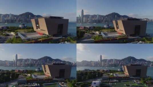 香港故宫文化博物馆大气航拍高清在线视频素材下载