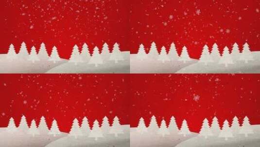 飘雪的弹出式圣诞树动画高清在线视频素材下载
