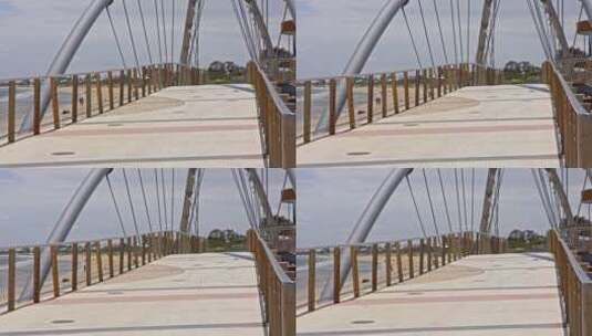 澳大利亚墨尔本海边大桥吊桥高清在线视频素材下载
