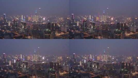 航拍上海城市夜景高清在线视频素材下载