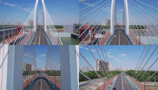 嘉兴海盐县滨海大桥航拍4K高清在线视频素材下载