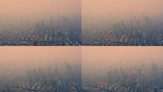 城市中雾霾天气高清在线视频素材下载