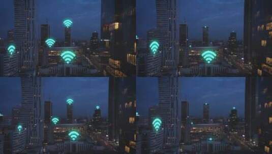城市互联 光效合成高清在线视频素材下载