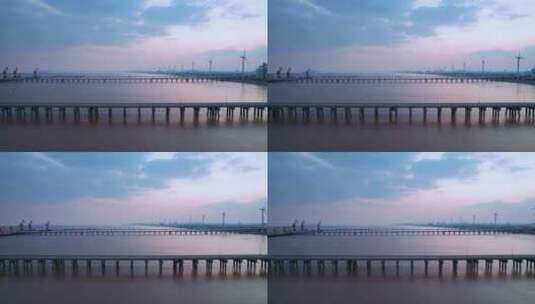 嘉兴海盐县海港码头航拍高清在线视频素材下载