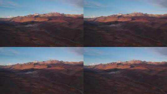 川西高原雪山日落航拍高清在线视频素材下载