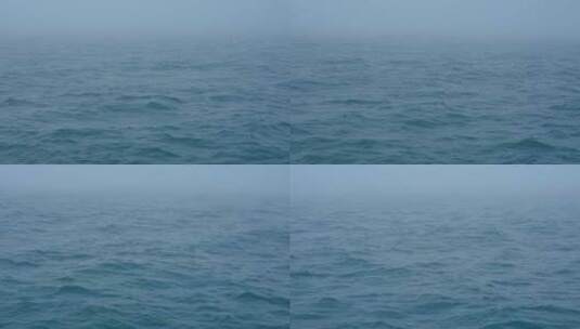 阴天平静的海面波浪高清在线视频素材下载