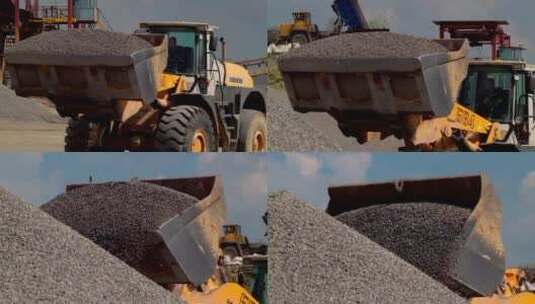 大型装载推土机运输矿石高清在线视频素材下载