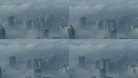 成都·云雾中的金融城高清在线视频素材下载